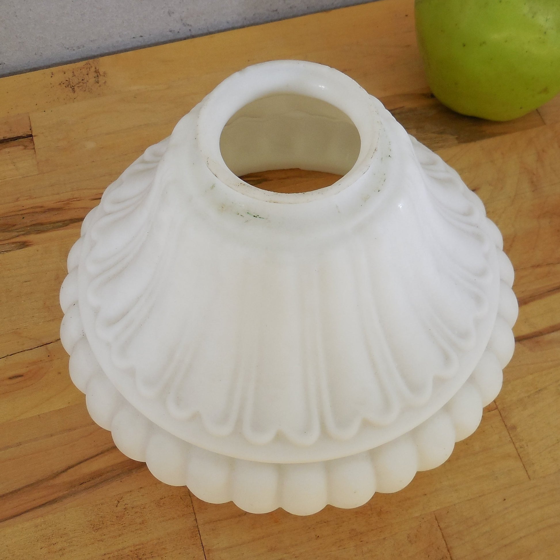 Antique Frosted Draped White Lamp Shade 7" Ceiling Sconce Etc. 2-1/4" fitter