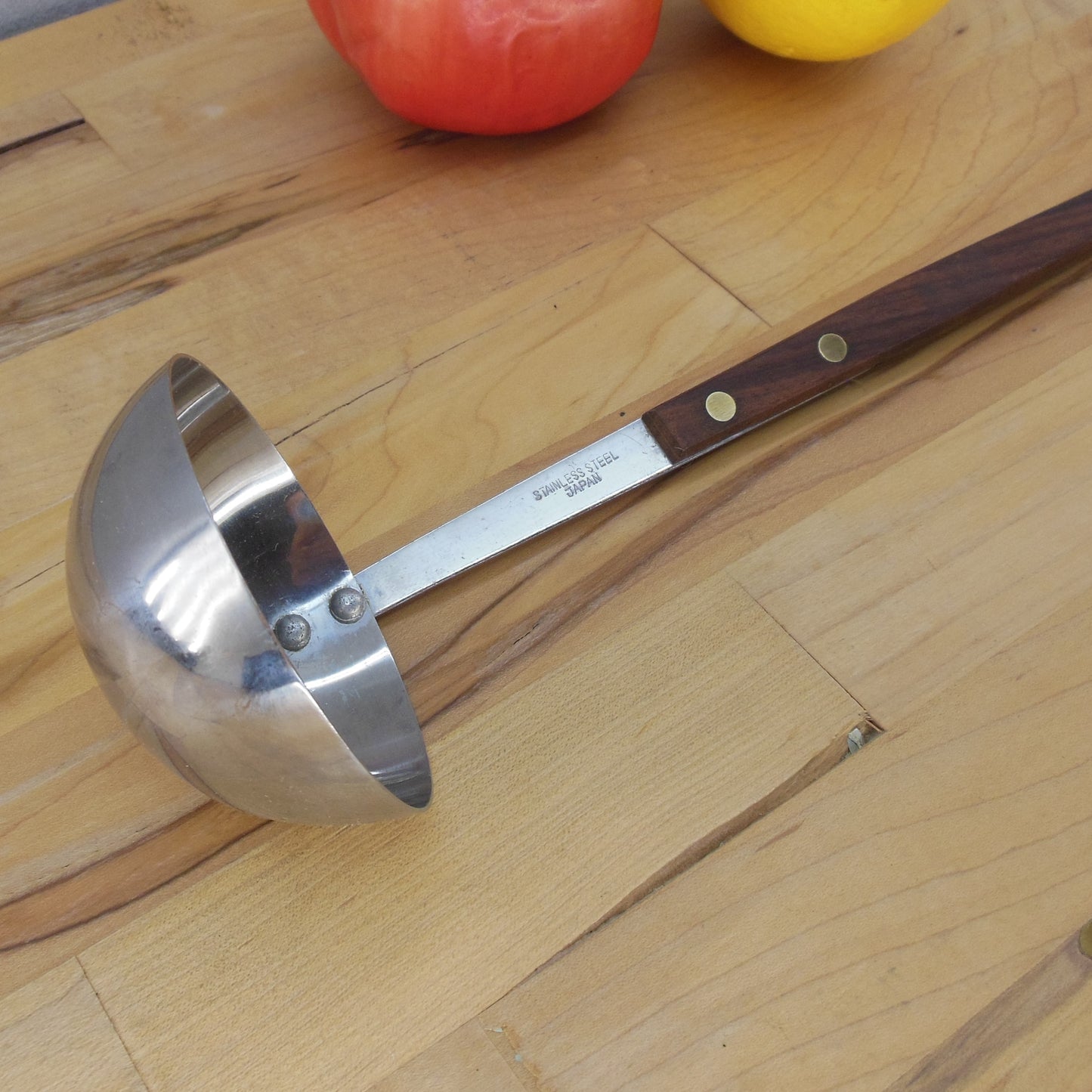 Unbranded Japan Stainless Teak Rosewood 13.5" Ladle Vintage