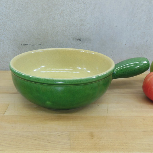 Landert Swiss Ceramic Fondue Pot Green Yellow #22