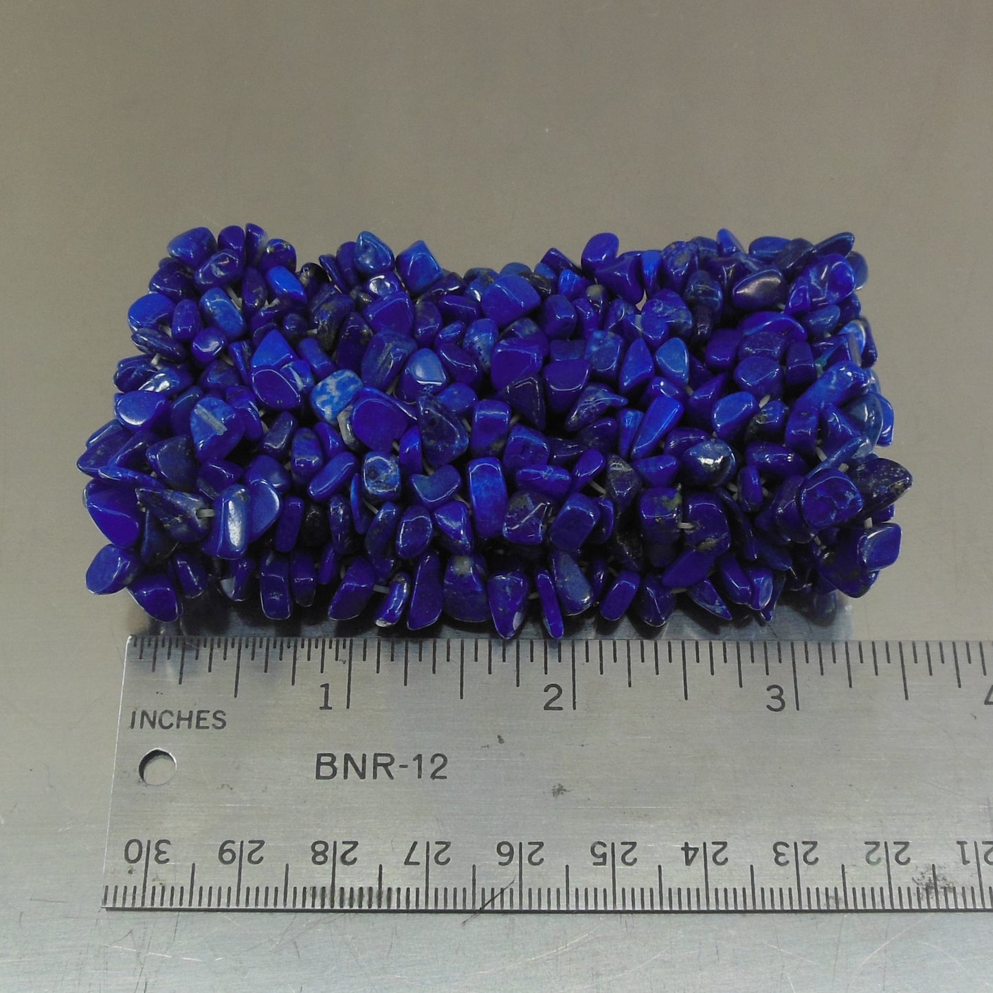Blue Lapis Lazuli Chip Bead Stretch Bracelet 1-3/4" Wide vintage