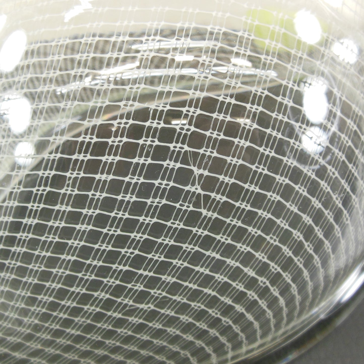 Harrach Harrachov Harrtil Clear Art Glass Oval Bowl White Lattice used