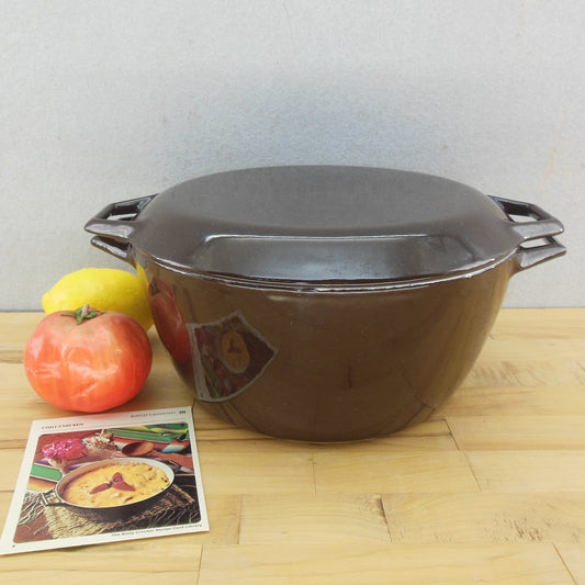 Copco Denmark Lax D3 Dutch Oven Pot Brown Enamel Cast Iron 4 Qt.