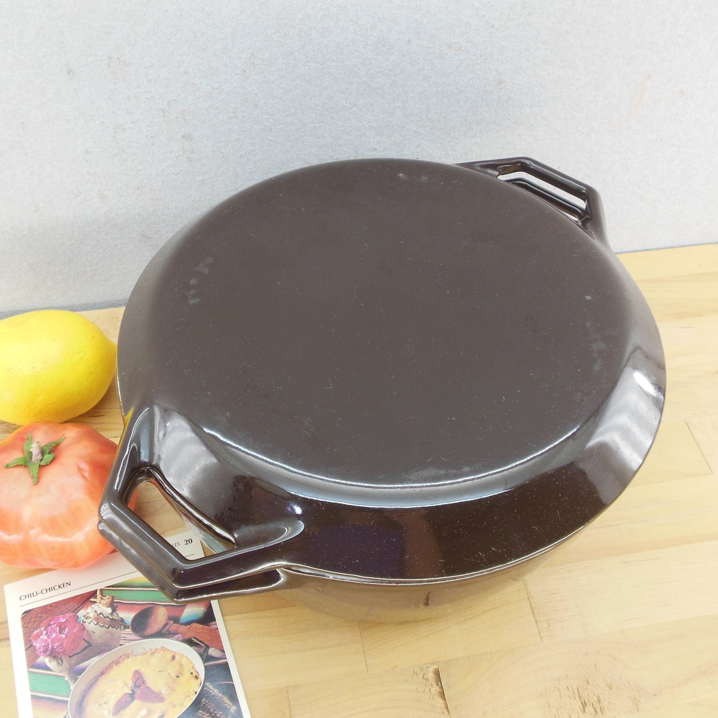 Copco Denmark Lax D3 Dutch Oven Pot Brown Enamel Cast Iron 4 Qt. Lid
