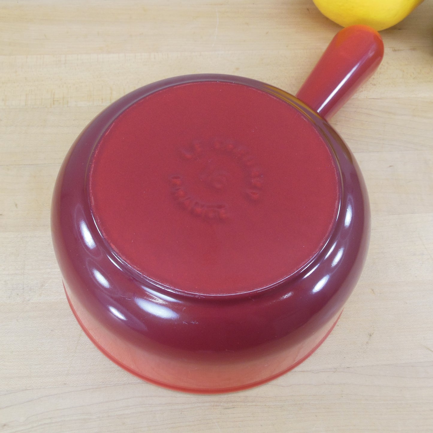 Le Creuset France Cerise Red Cast Iron #16 Fondue Saucepan 1 Quart Unused