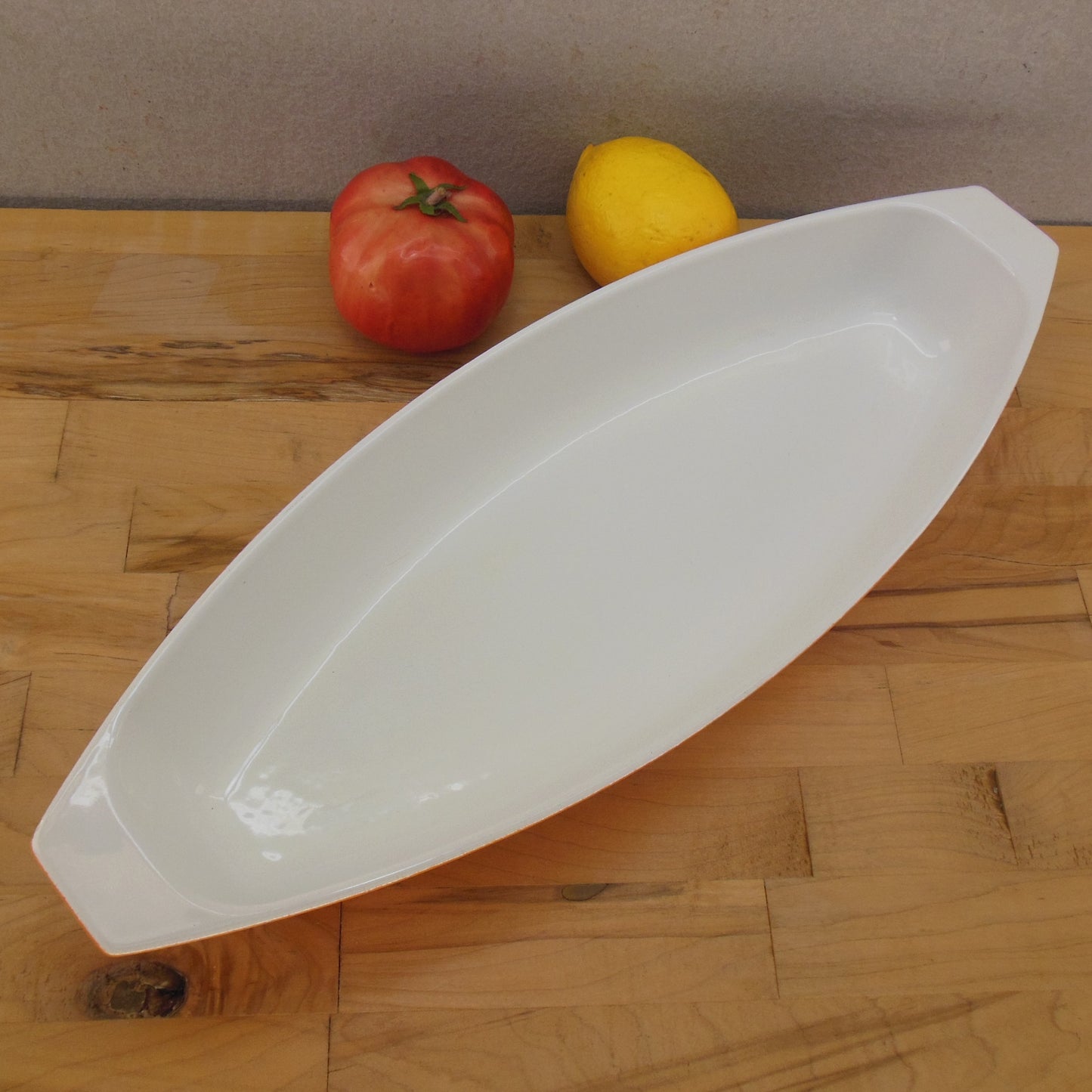 Le Creuset Raymond Loewy Flame Oblong Fish Casserole Pan #40 Orange White