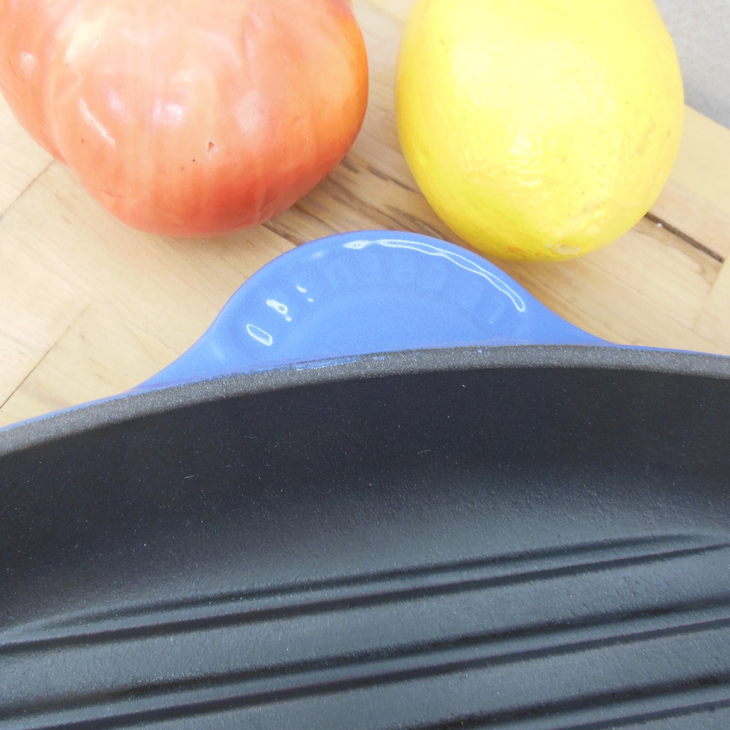 Le Creuset France Blue Enamel Cast Iron 10" Square Grill Pan #26 EUC Skillet