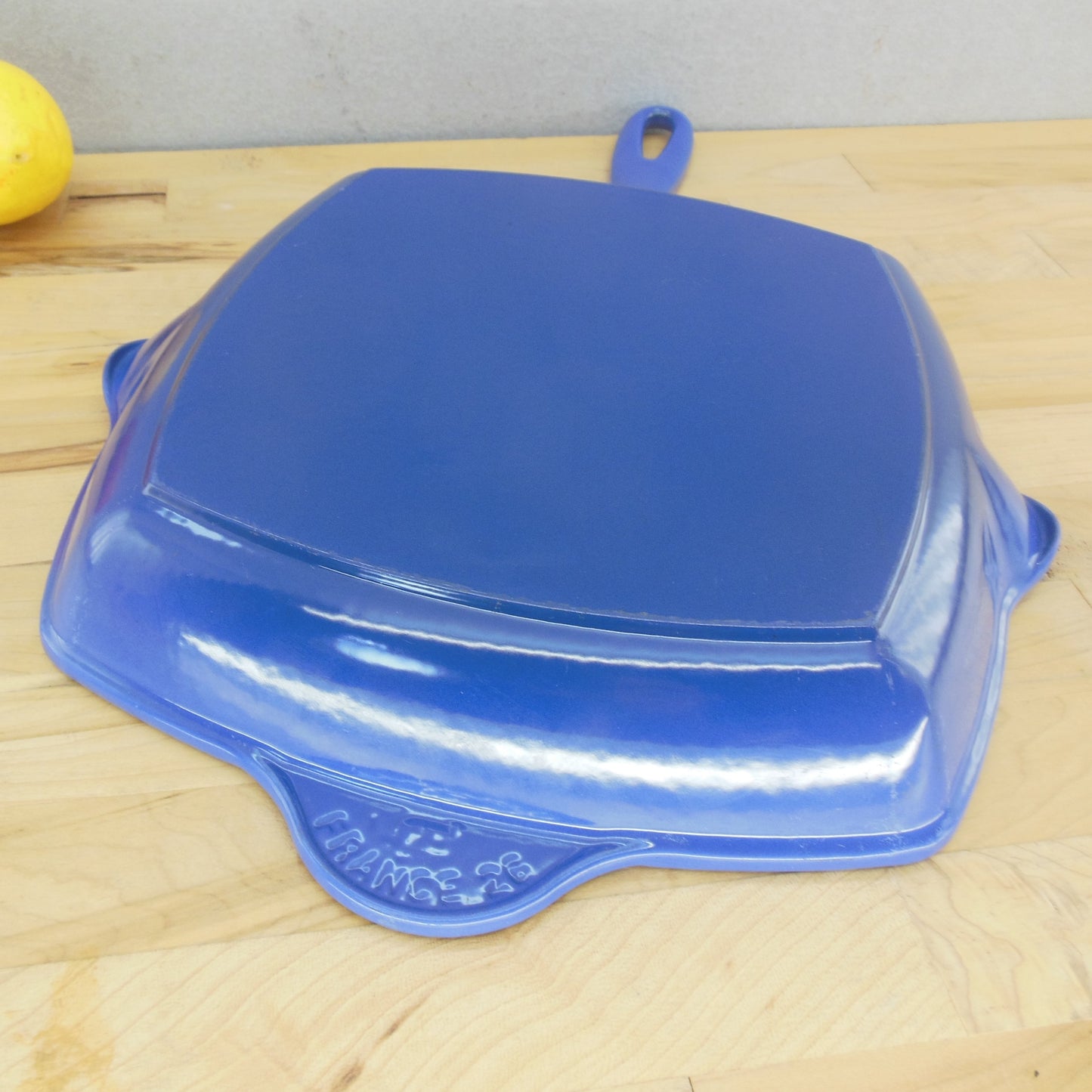 Le Creuset France Blue Enamel Cast Iron 10" Square Grill Pan #26 EUC Used