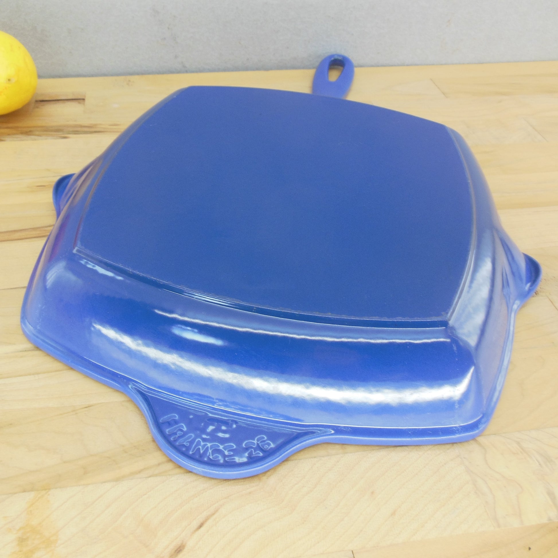 Le Creuset France Blue Enamel Cast Iron 10" Square Grill Pan #26 EUC Used