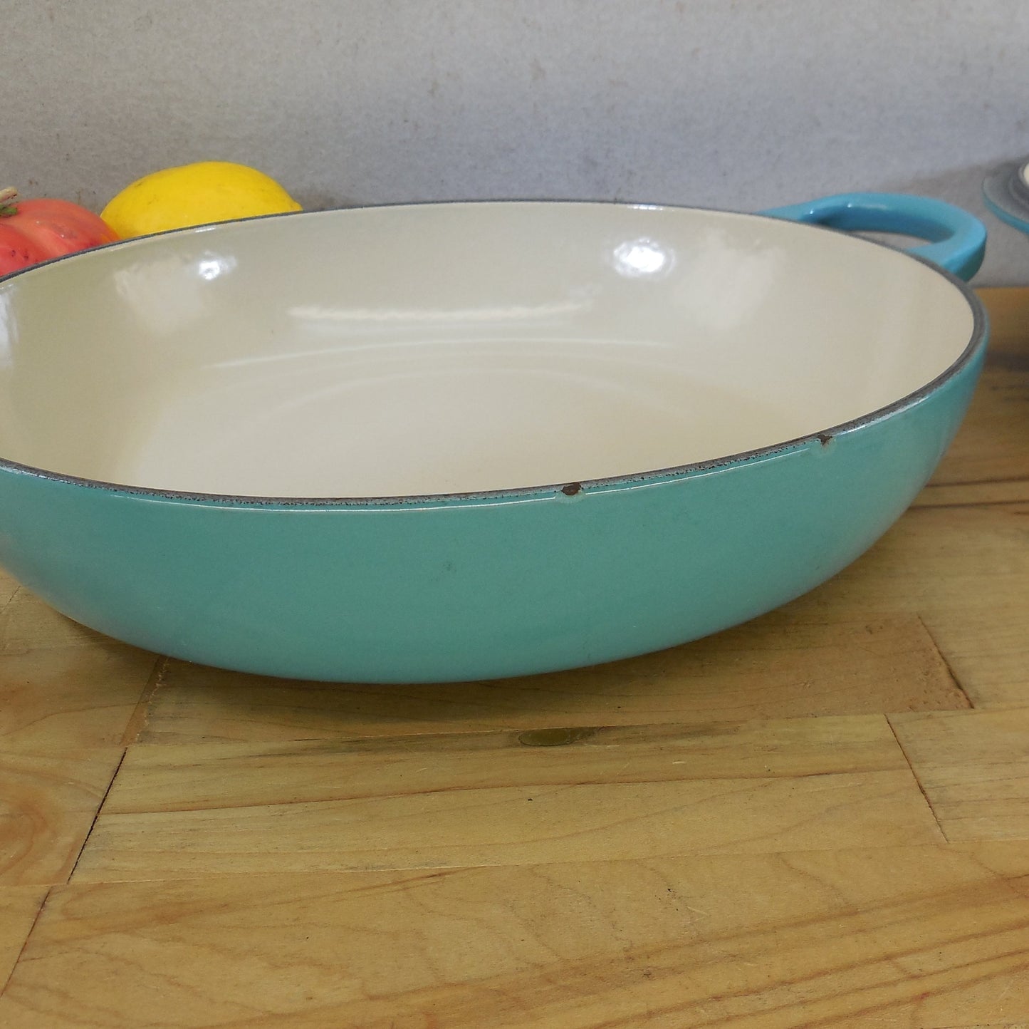 Le Creuset 2.25 Qt. Braiser Pan & Lid Turquoise Enamel Cast Iron 26cm vintage
