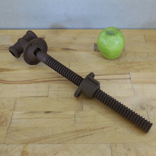 Vtg. Iron 16" Woodworking Bench Screw Leg Vise Clamp