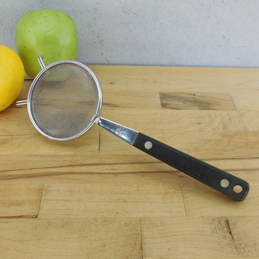 Flint Ekco USA Stainless 3" Mesh Strainer Black Handle #1982