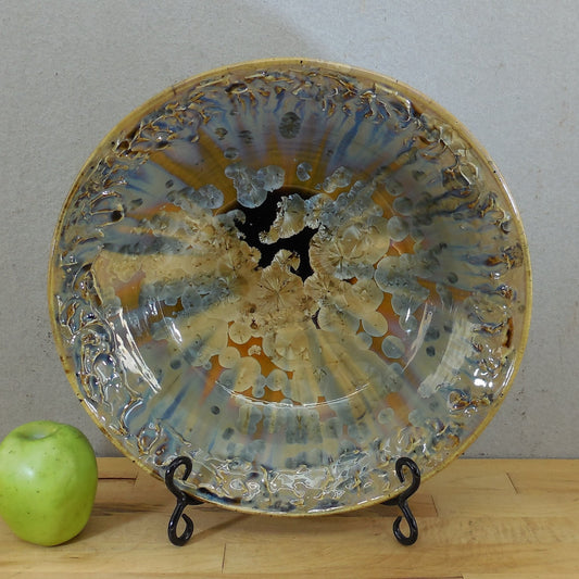 Machon Kennedy Signed Crystalline Pottery Lg. 13" Bowl Multi-color