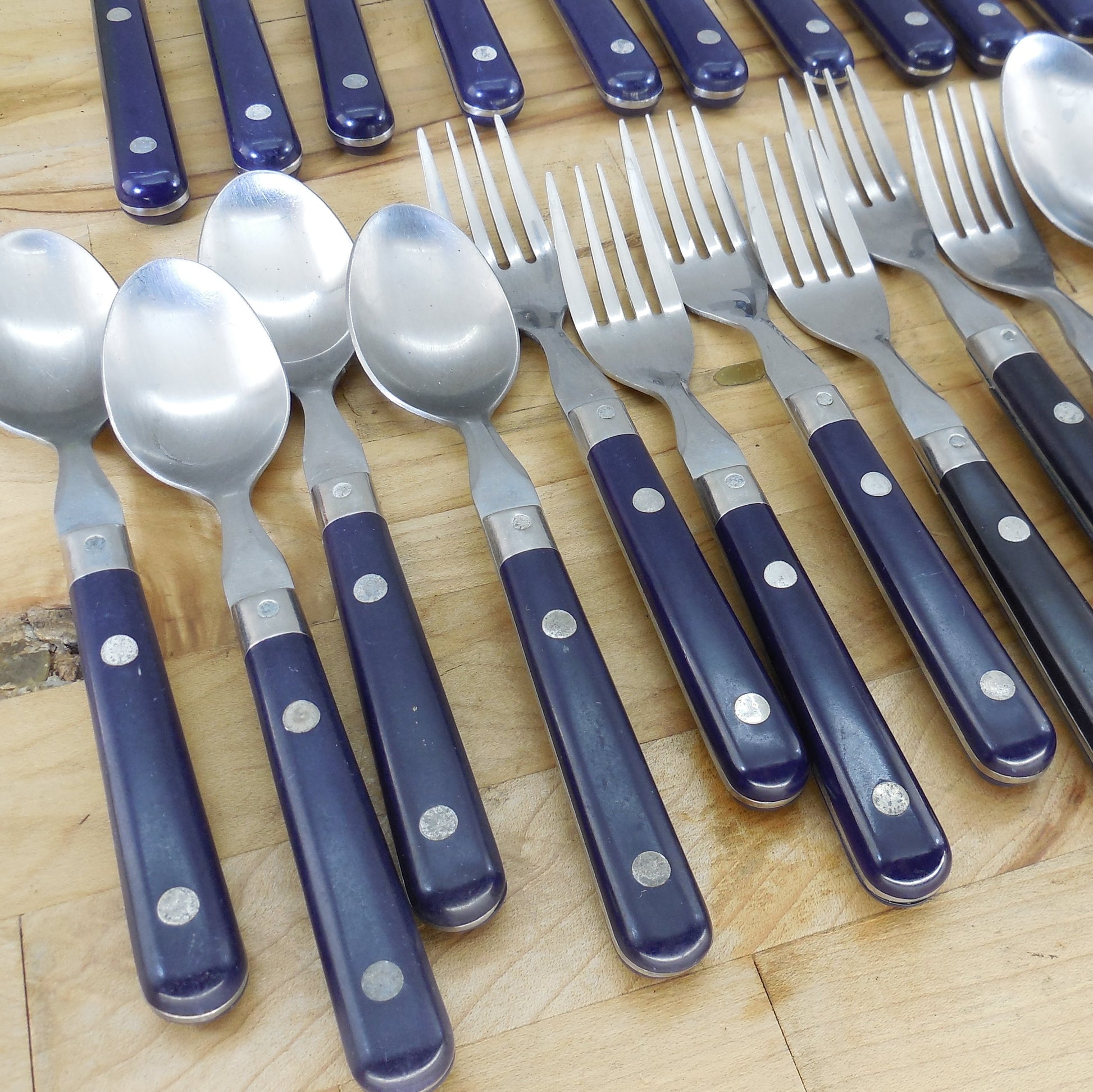 Washington Forge Mardi Gras Navy Blue Flatware Partial Set Teaspoon Fork