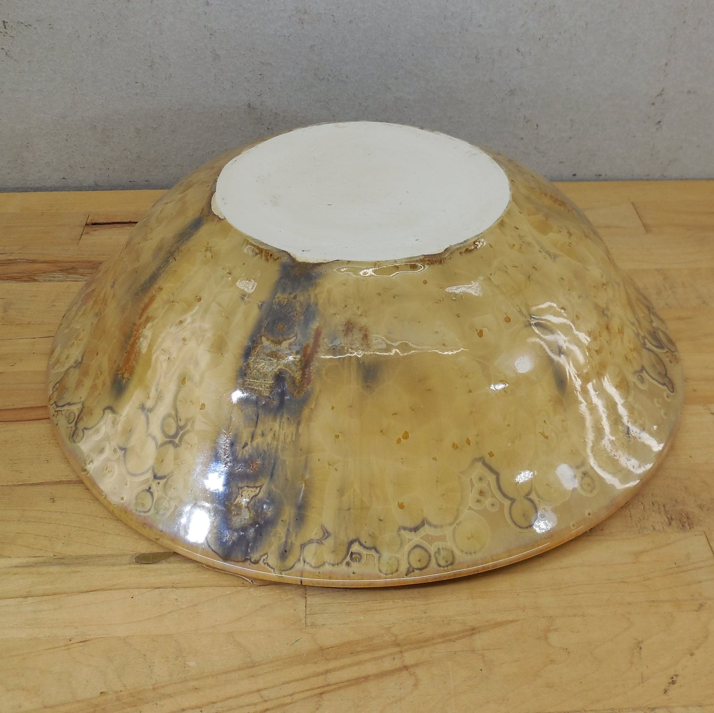 Machon Kennedy Signed Crystalline Pottery Lg. 13" Bowl Multi-color