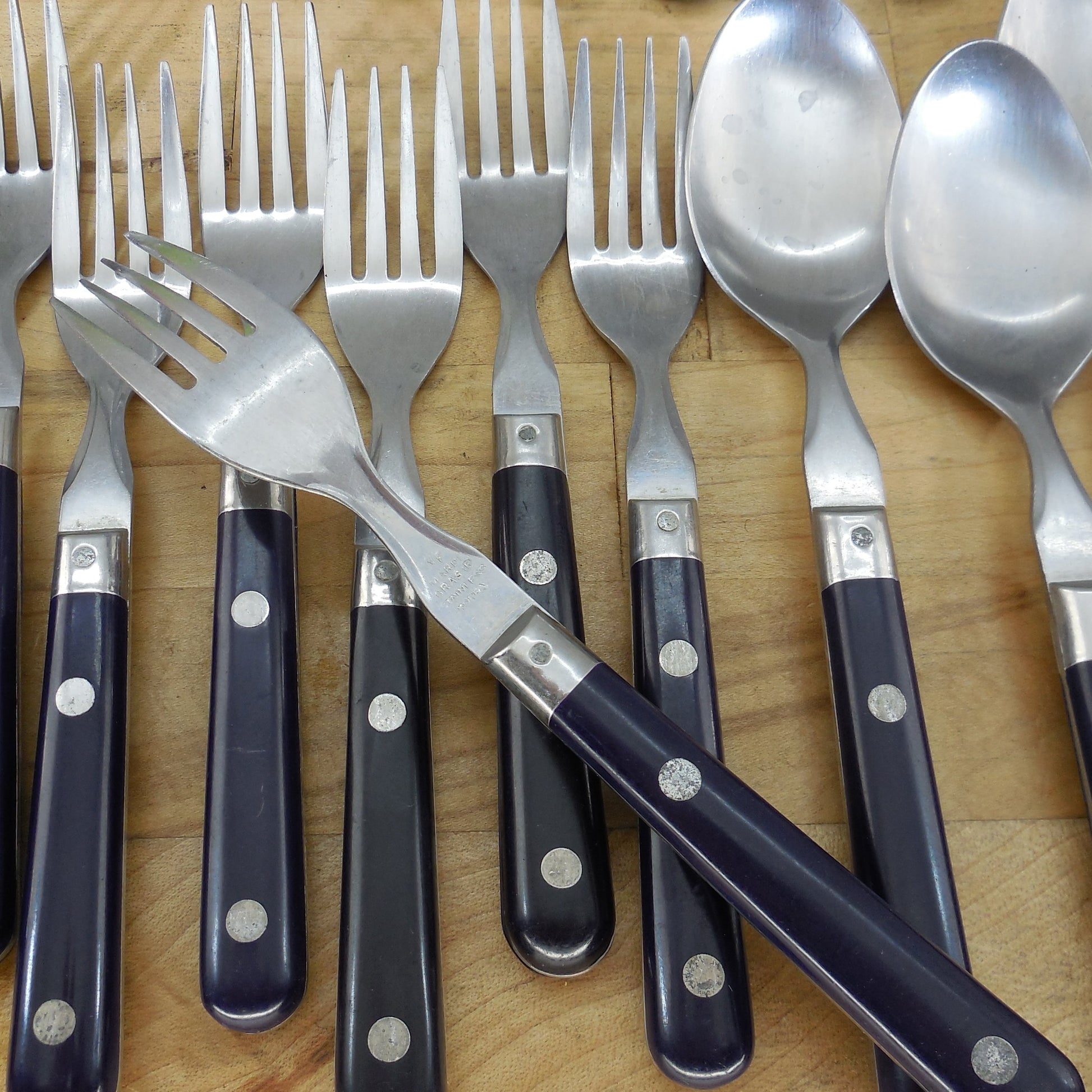 Washington Forge Mardi Gras Navy Blue Flatware Partial Set Korea