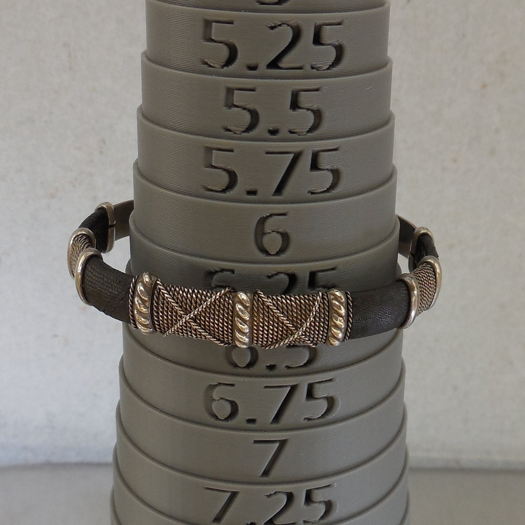 Pair Taxco TL-53 Mexico 925 Sterling Silver Snakeskin Cuff Bracelets Black