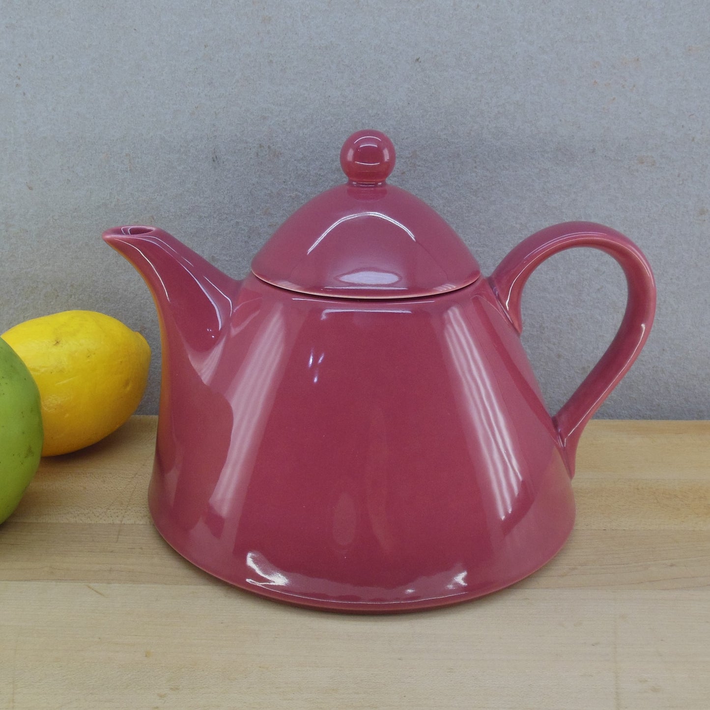 Lenox Italy Maroon Casual Colors Ceramic Teapot