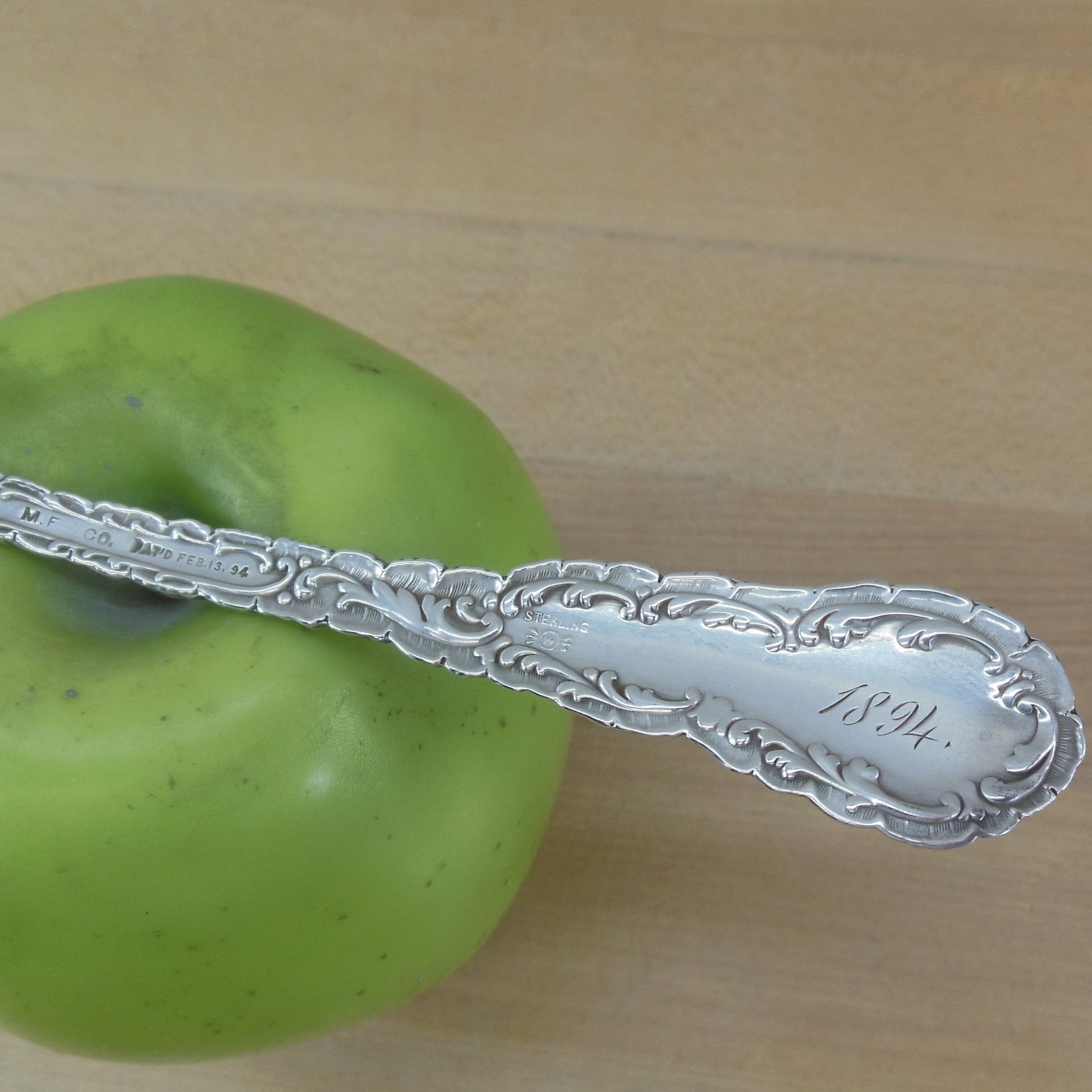 Frank Whiting 1894 Damascus Sterling Silver Teaspoon Engraved "Mary" Marshall Fields
