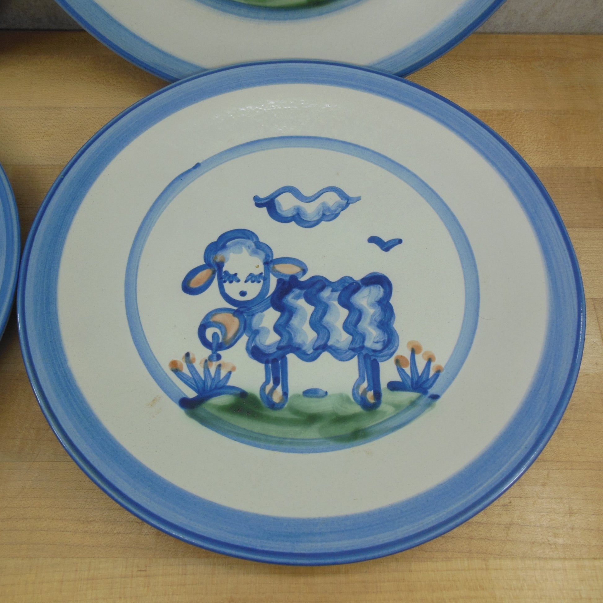 M.A. Hadley Pottery 4 Set Dinner Plates 11" Cow Pig Lamb Horse - Discounted Sheep