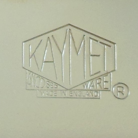 Kaymet England Rare Gold Anodized Aluminum Magazine Rack Table X Leg maker mark