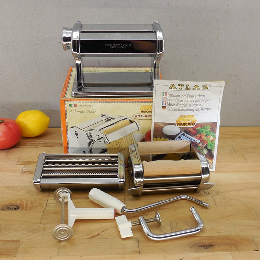 Marcato Italy Atlas 150 Deluxe Pasta Machine Maker NOB & Ravioloni
