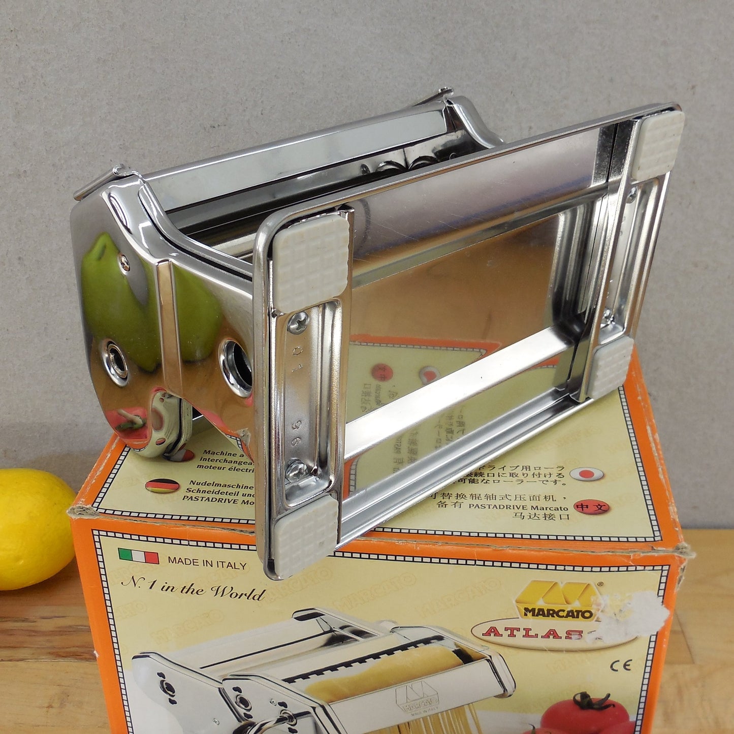 Marcato Italy Atlas 150 Deluxe Pasta Machine Maker NOB & Ravioloni Stainless