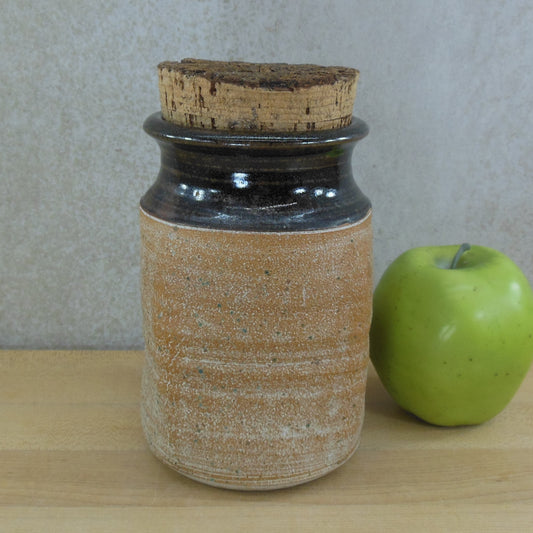 Unknown Signed Stoneware Pottery Jar Cork Stopper