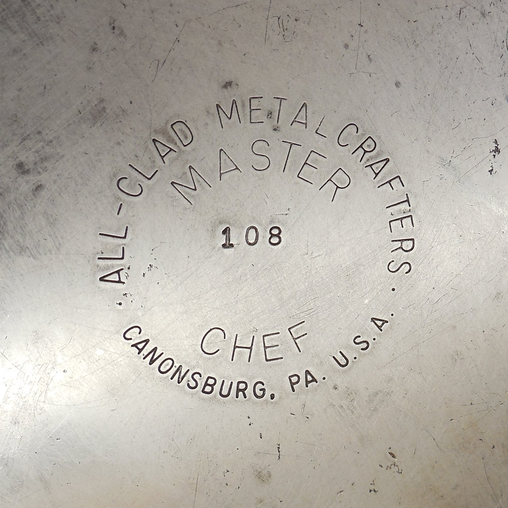 All-Clad Metalcrafters USA 108 Master Chef 8" Stainless Fry Pan Skillet Logo