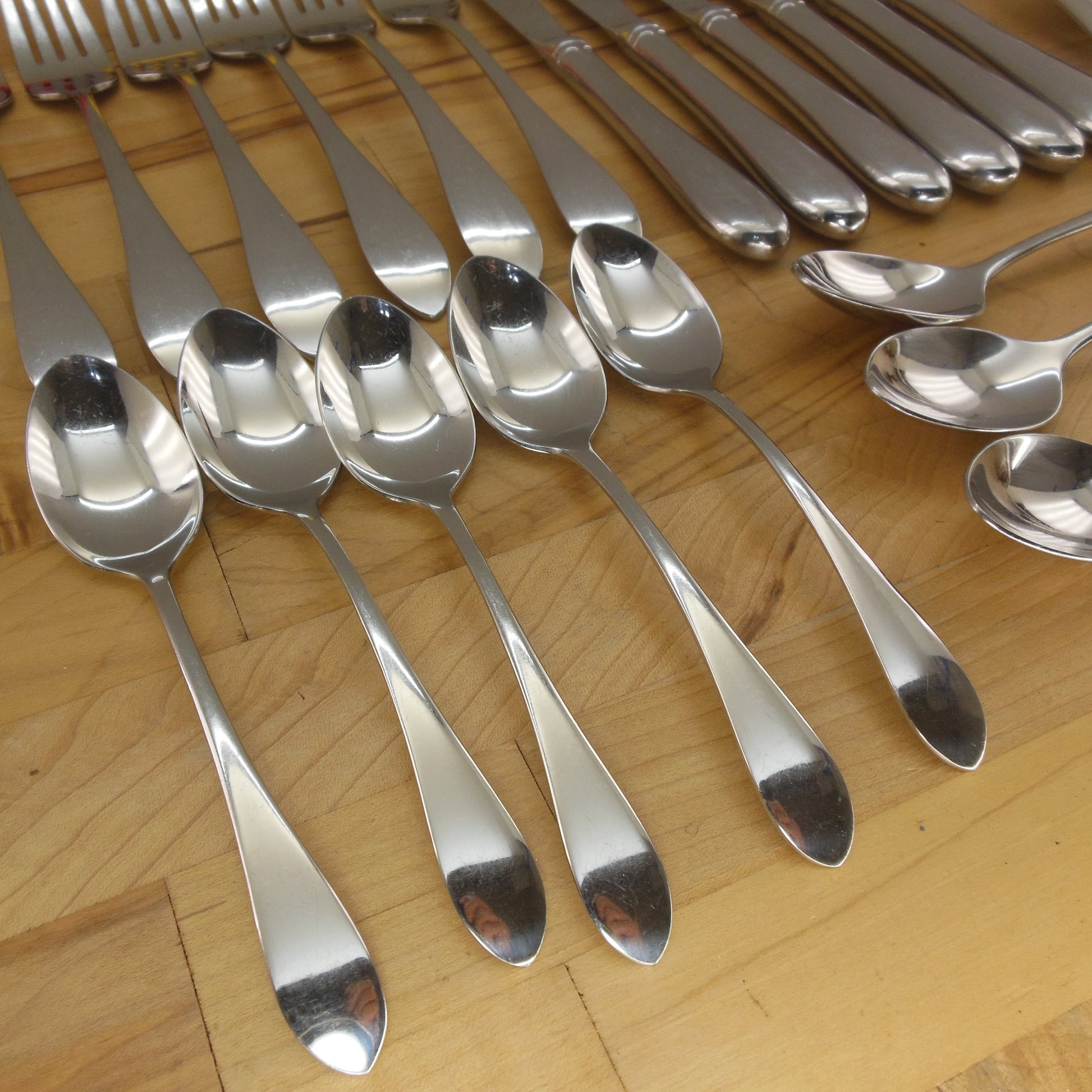 Gorham Meredith Stainless Flatware Partial Set 23 Pieces Teaspoon Place Spoon Soup
