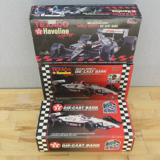 Texaco Havoline Die Cast 3 Lot Indycar Banks Michael Mario Andretti 1990's NIB