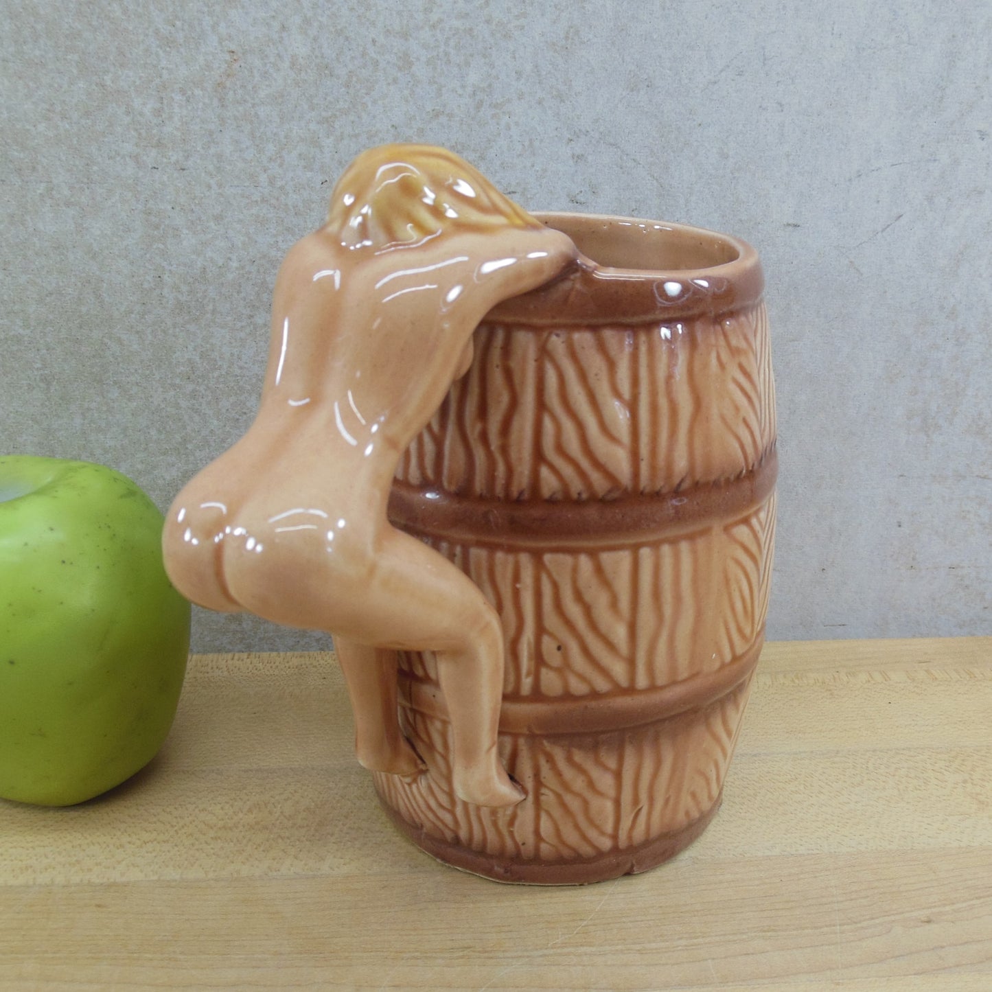 Nude Blonde Woman Handle Risqué Barrel Beer Stein Mug