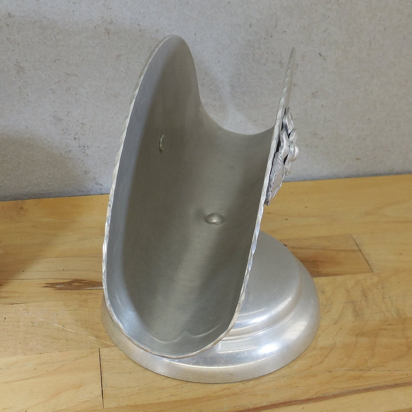 World Hand Forged Wrought Aluminum Napkin Holder Floral Vintage