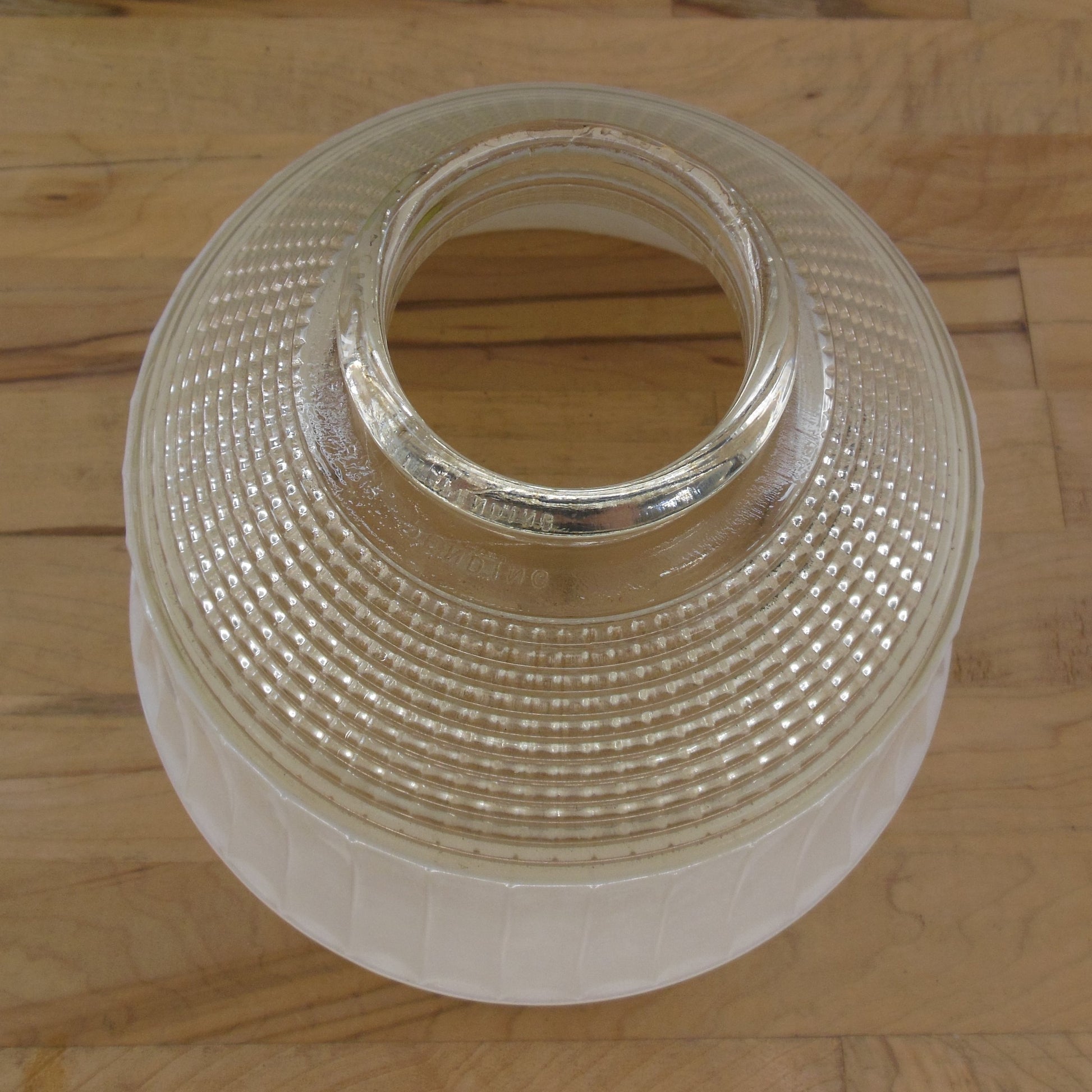National Home Lamp Council Glass Prismatic Torchiere Light Lamp Shade 954 Used