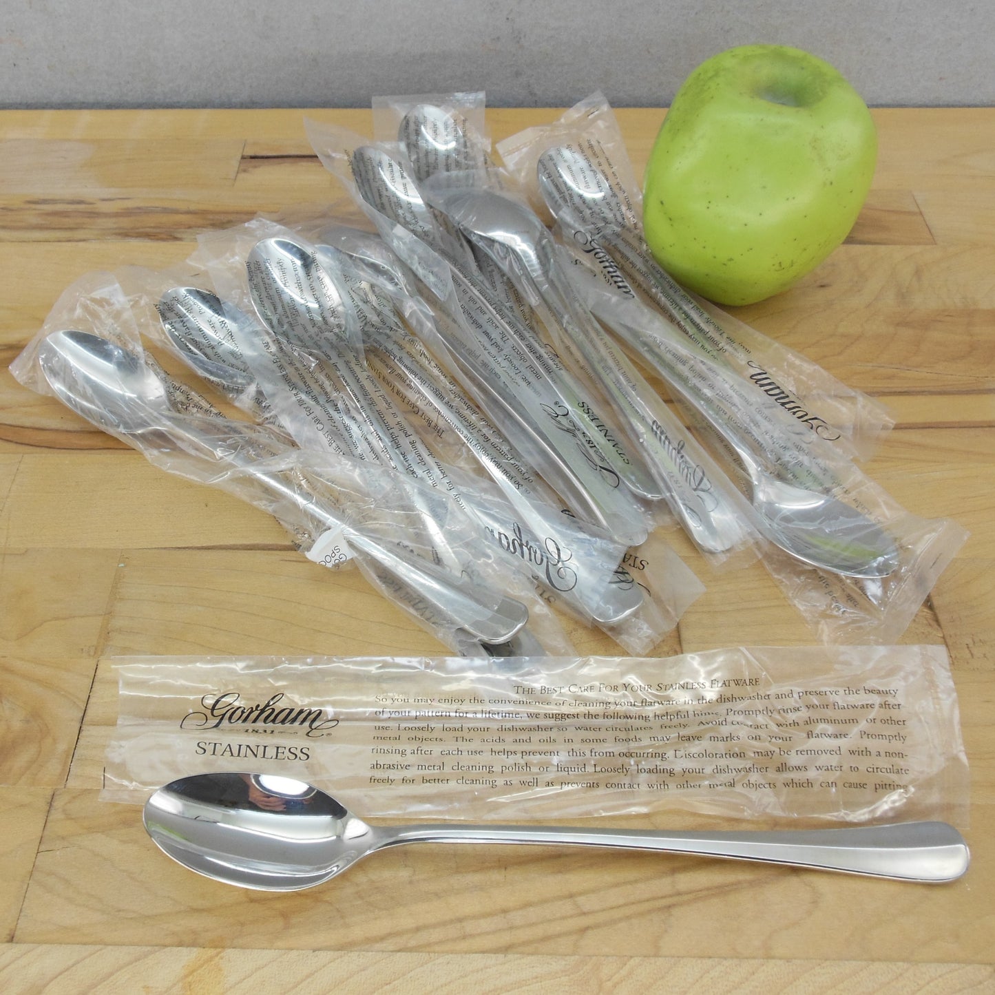 Gorham 18/8 Stainless New Colony Iced Tea Spoons 12 lot Vietnam NIP