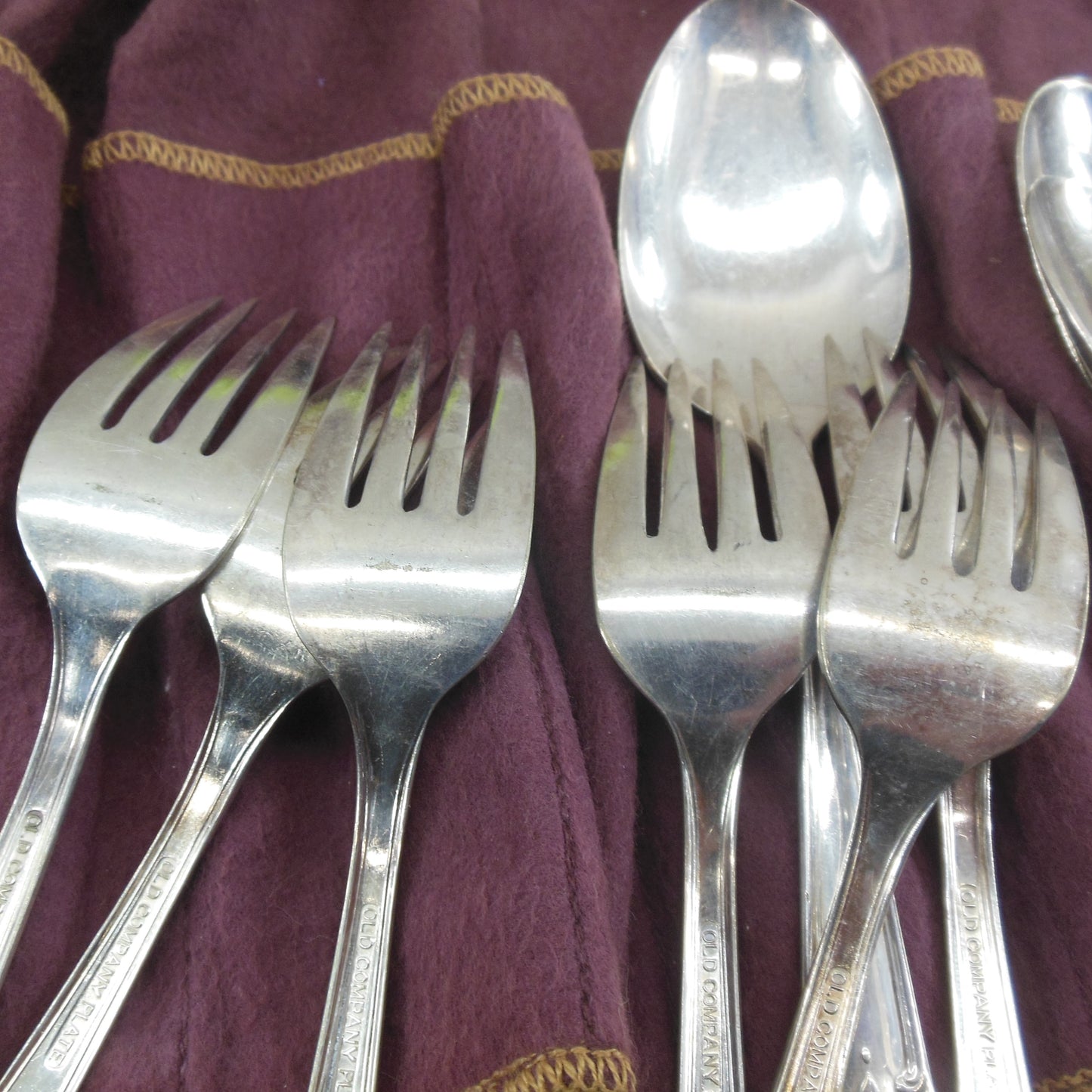 Old Company Plate Signature Rose Flatware Set Service for 6 - 47 Pieces used