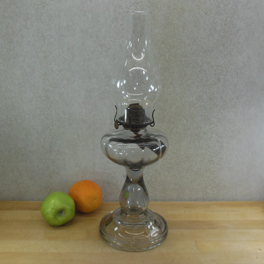 P&A Mfg. Co. Antique Purple Tint Clear Glass Kerosene Oil Lamp