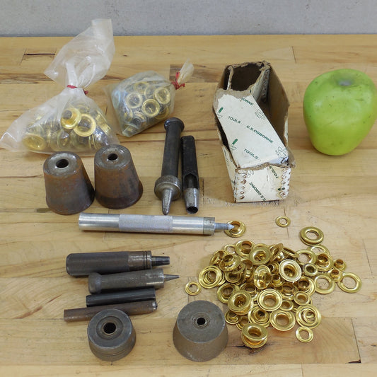 C.S. Osborne #217 216-1/2 #3 Grommet Setting Die & Central Tools USA 3/8" Lot