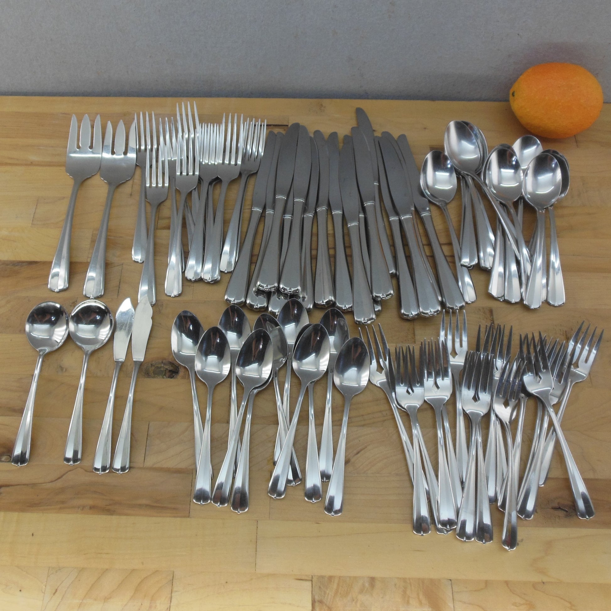 Oneida Gala-Impulse Stainless Flatware Lot Set 63 Pieces