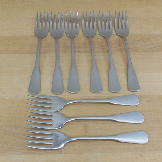 Oneida SSS Colonial Boston Minute Man Stainless Flatware - 9 Salad Forks