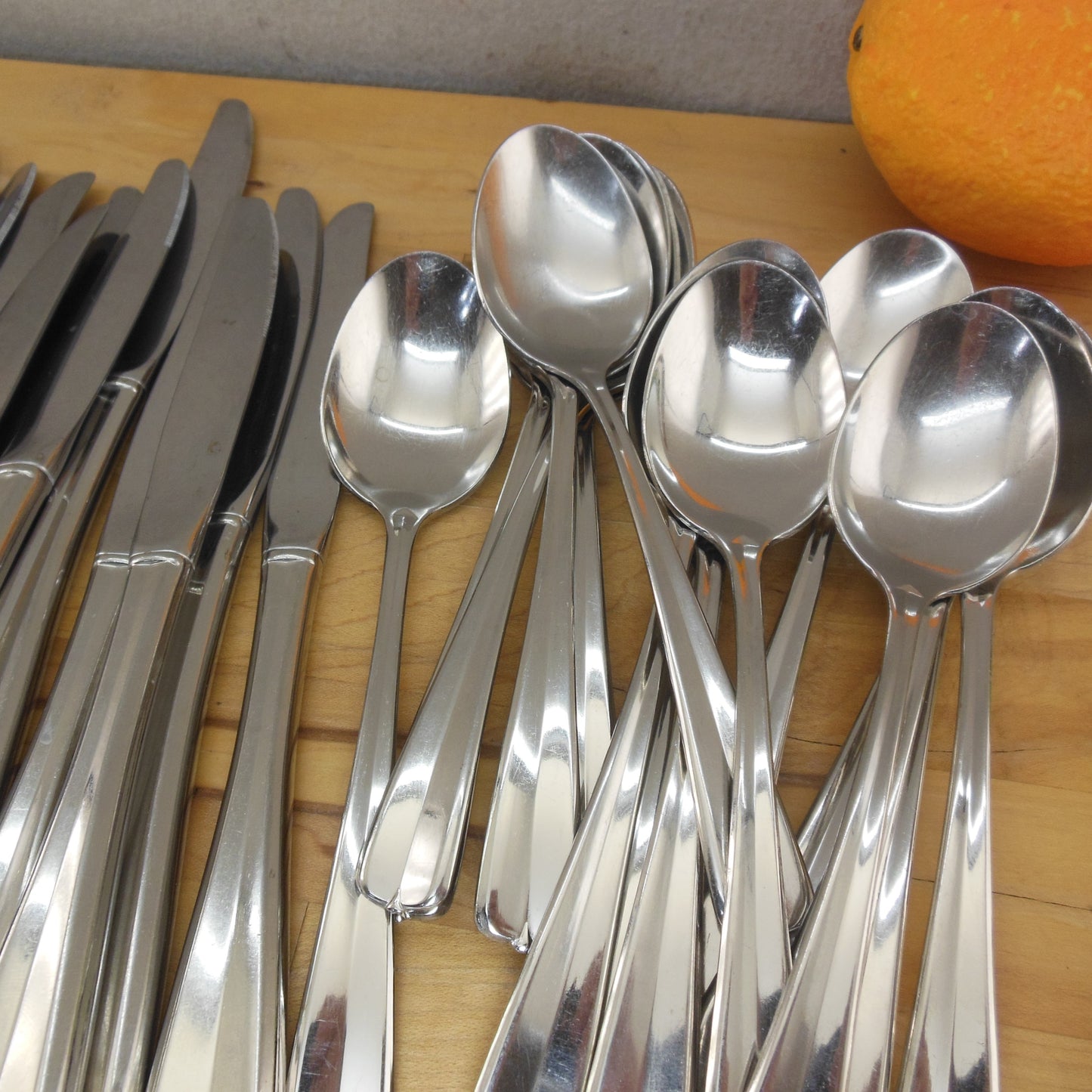 Oneida Gala-Impulse Stainless Flatware Lot Set 63 Pieces place soup spoons