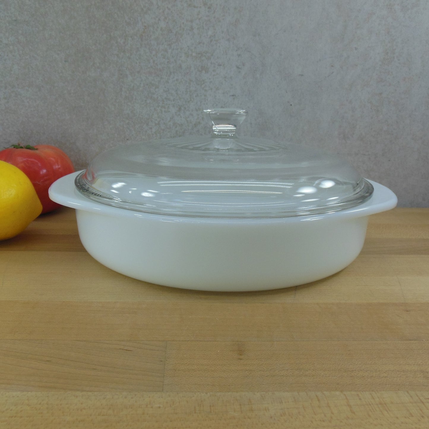 Pyrex Glass USA White #221 Round Casserole Cake Dish