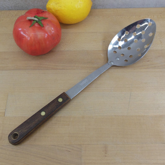Robinson USA Stainless Steel Wood Slotted Kitchen Spoon