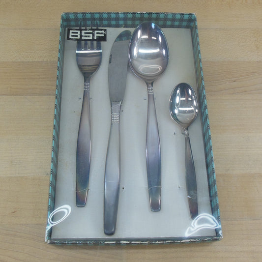 Bremer BSF Silverplate Danisch Pearl 4 Piece Place Setting NOS Boxed