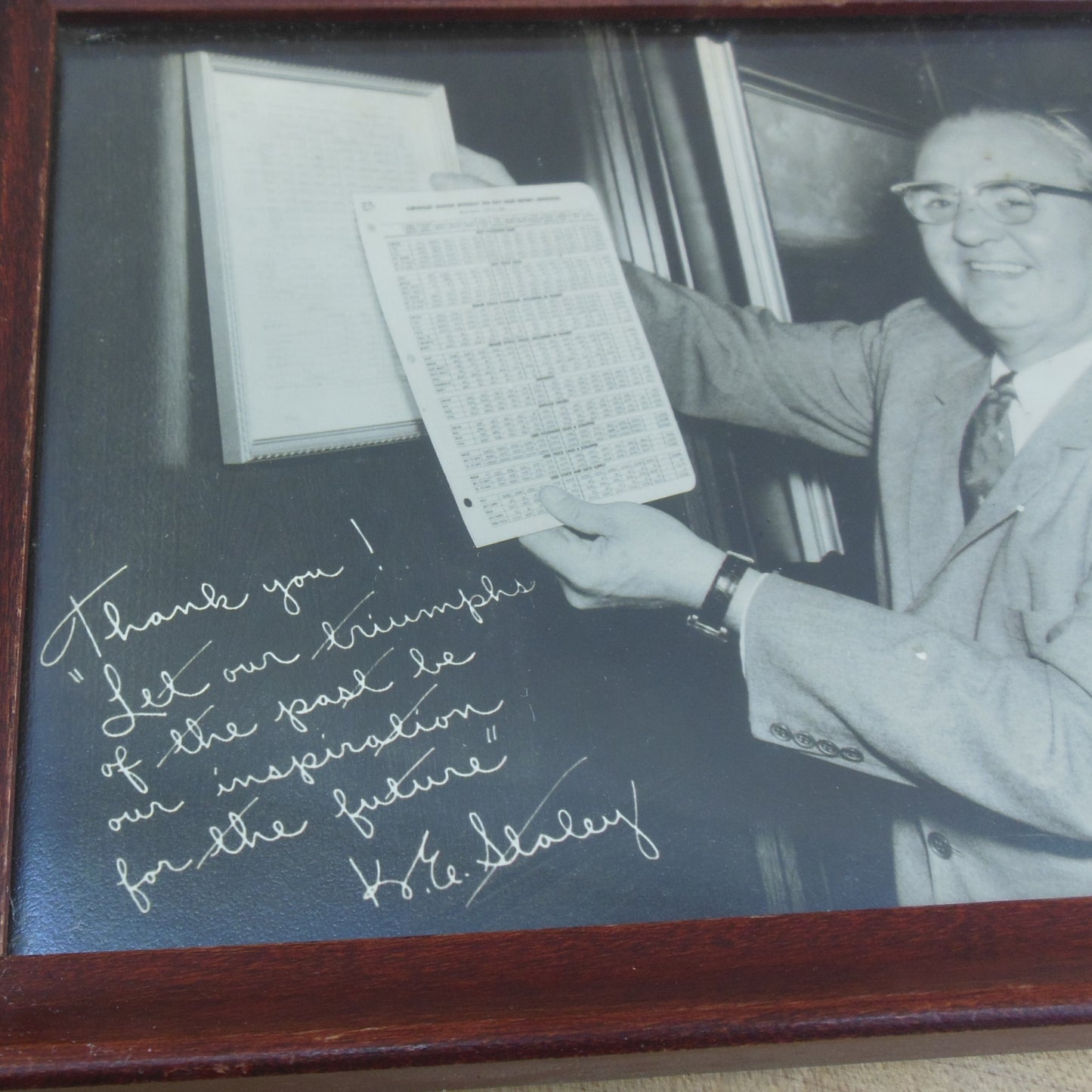 Chevrolet 1960 Ten Day Sales Report Photograph K. E. Staley Manager Inscribed