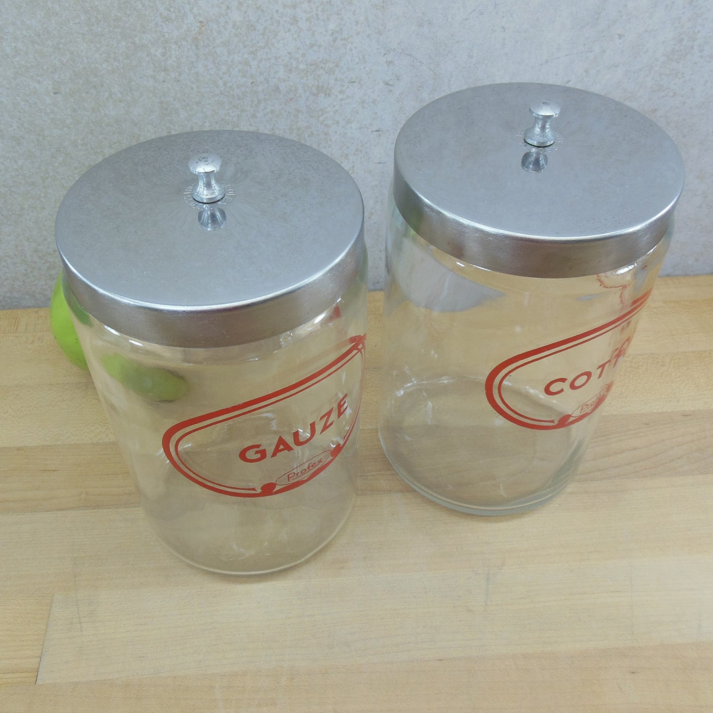Profex Gauze Cotton Red Label Medical Glass Jars Containers Stainless Lids