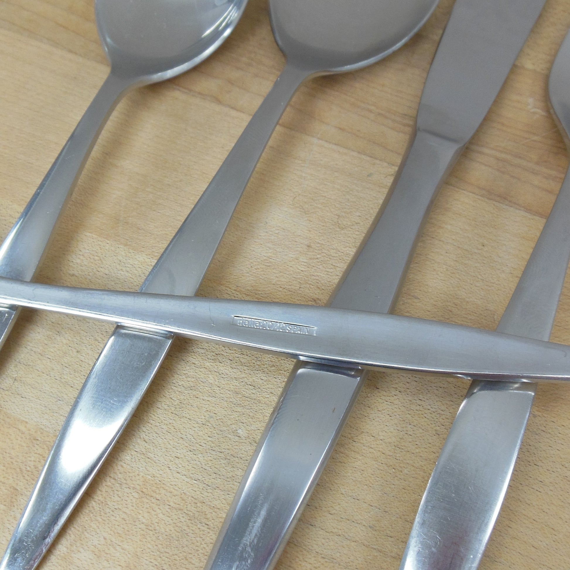 Dalia Spain Braque Modernist Stainless Flatware - 5 Piece Place Setting Used