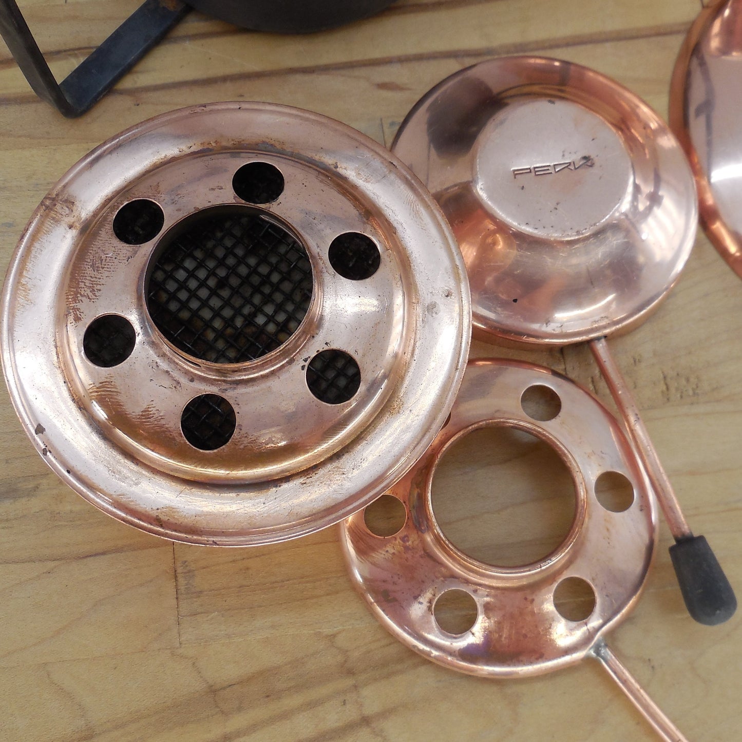 Perk Swiss Made Copper Stainless Fondue Pot Set Burner
