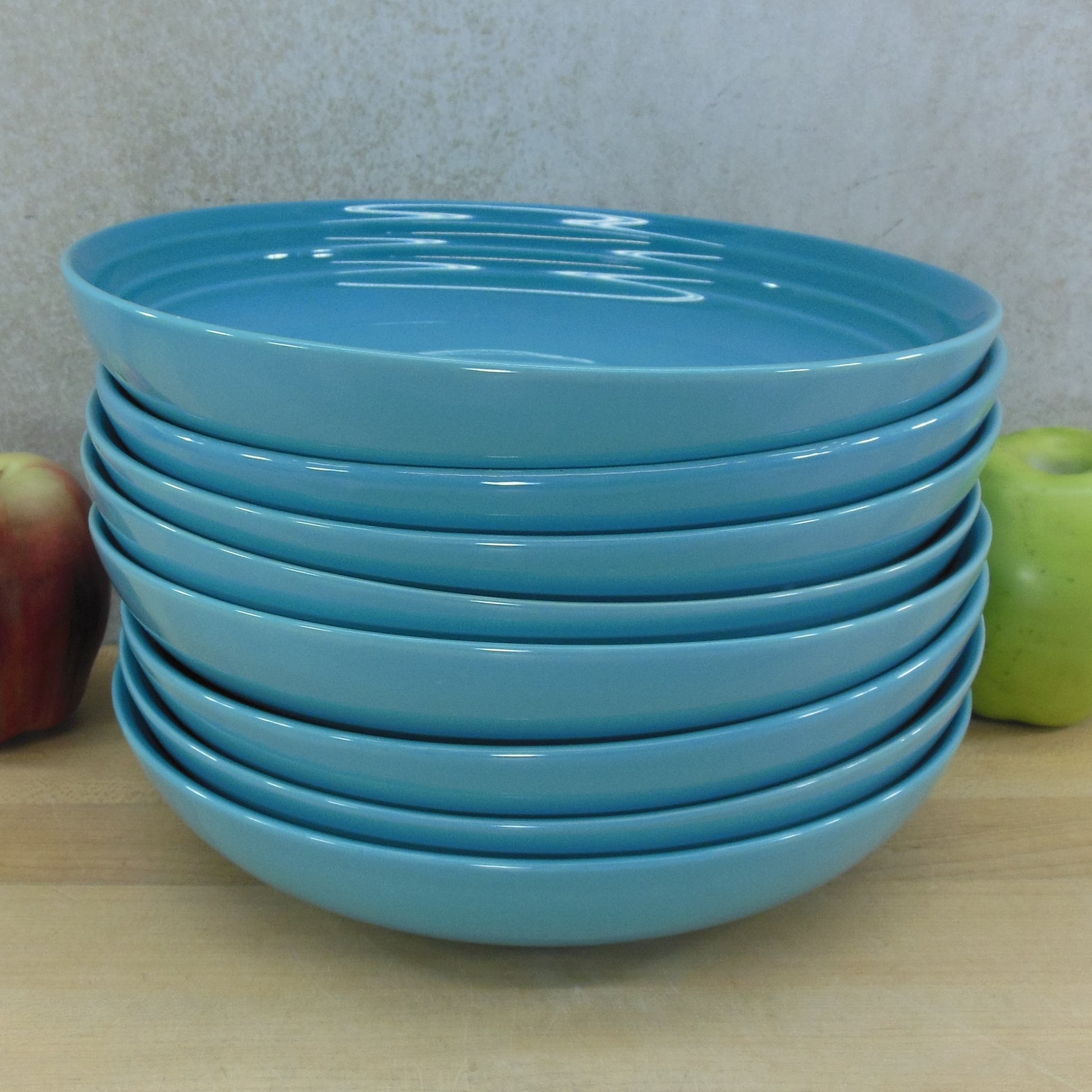 Le Creuset Stoneware Caribbean Blue Teal - 8 Pasta Bowls 8.5"
