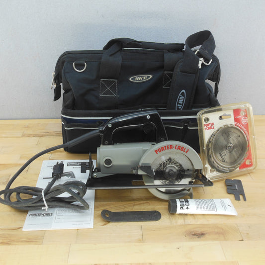 Porter Cable Model 314 4-1/2" Circular Trim Saw & AWP Tool Bag EUC