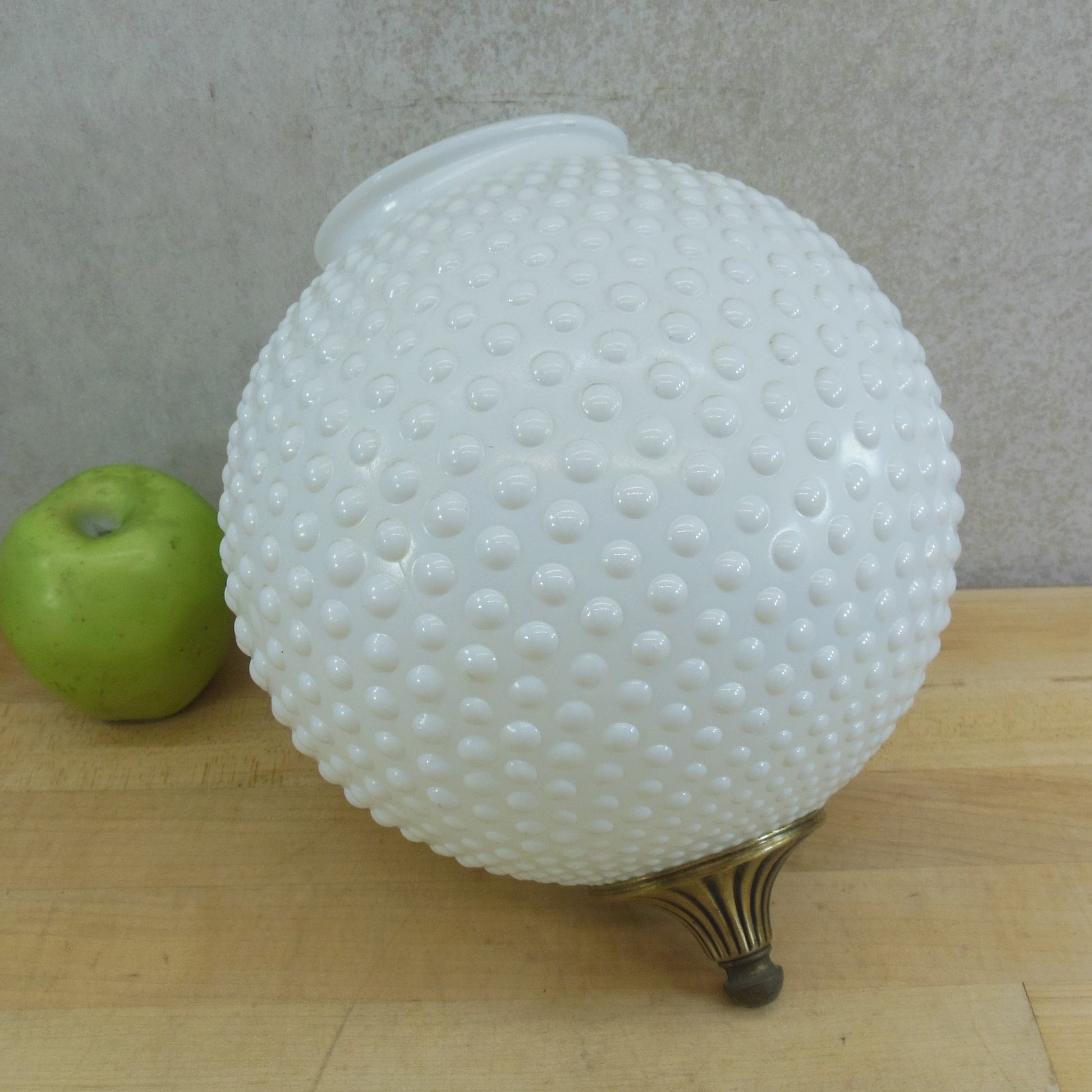 White Hobnail Glass Round Globe Swag Pendant Floor Lamp